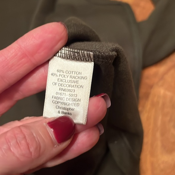 EUC Christopher & Banks olive green for zip cardigan - Picture 13 of 14